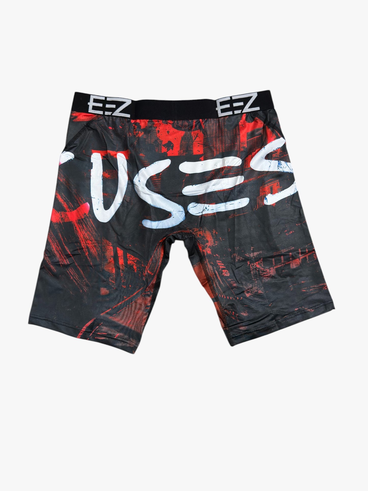 “EZ No Excuses boxer briefs – black & red lion print, moisture-wicking men’s underwear” 